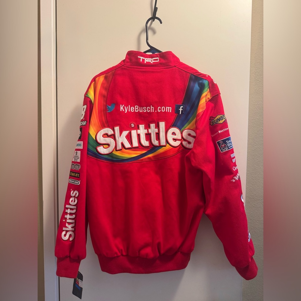 NASCAR Kyle Busch Red Skittles Racing Jacket - Picture 6 of 6